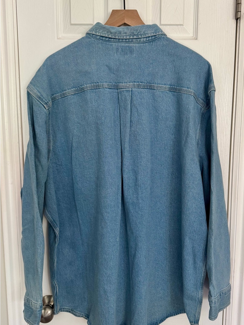 NWT Free Assembly Classic Blue Denim Button-Down Shirt Size 3XL - Picture 3 of 6